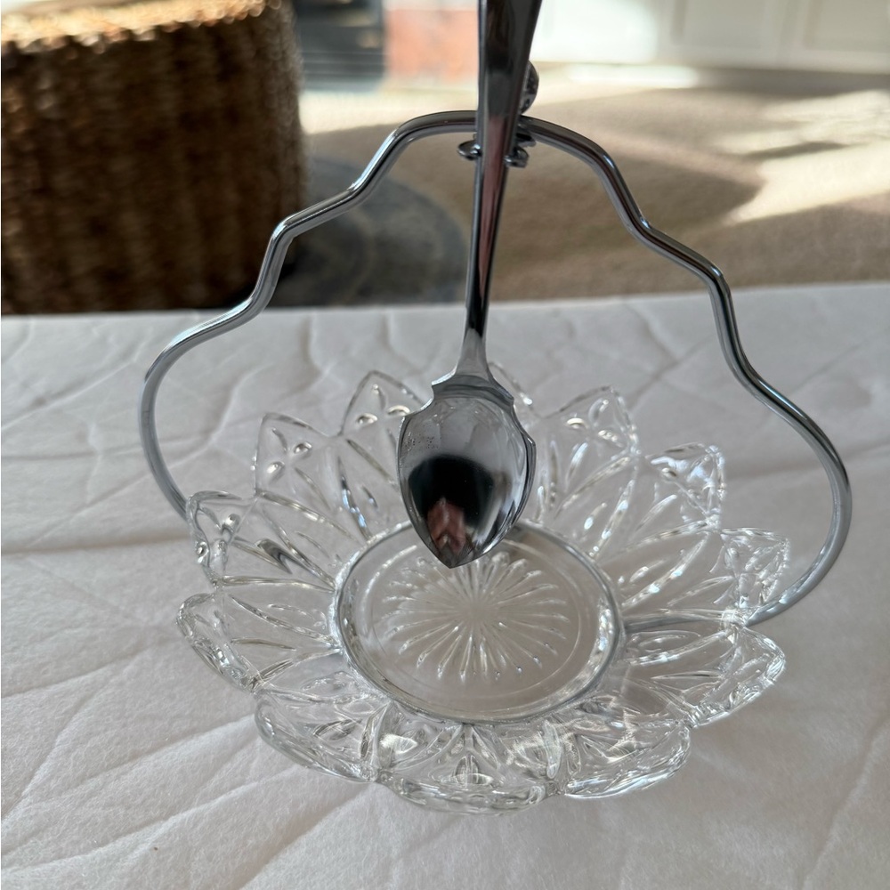 Sheffield England Glass Relish Dish
